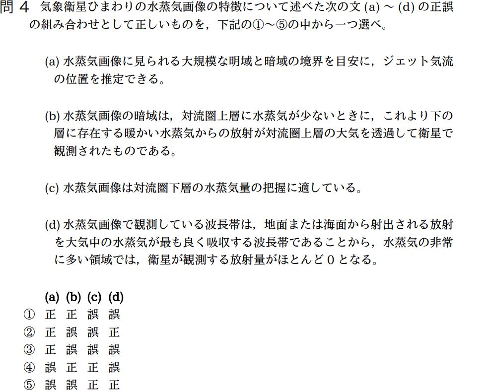 気象予報士試験　第35回　専門　問4