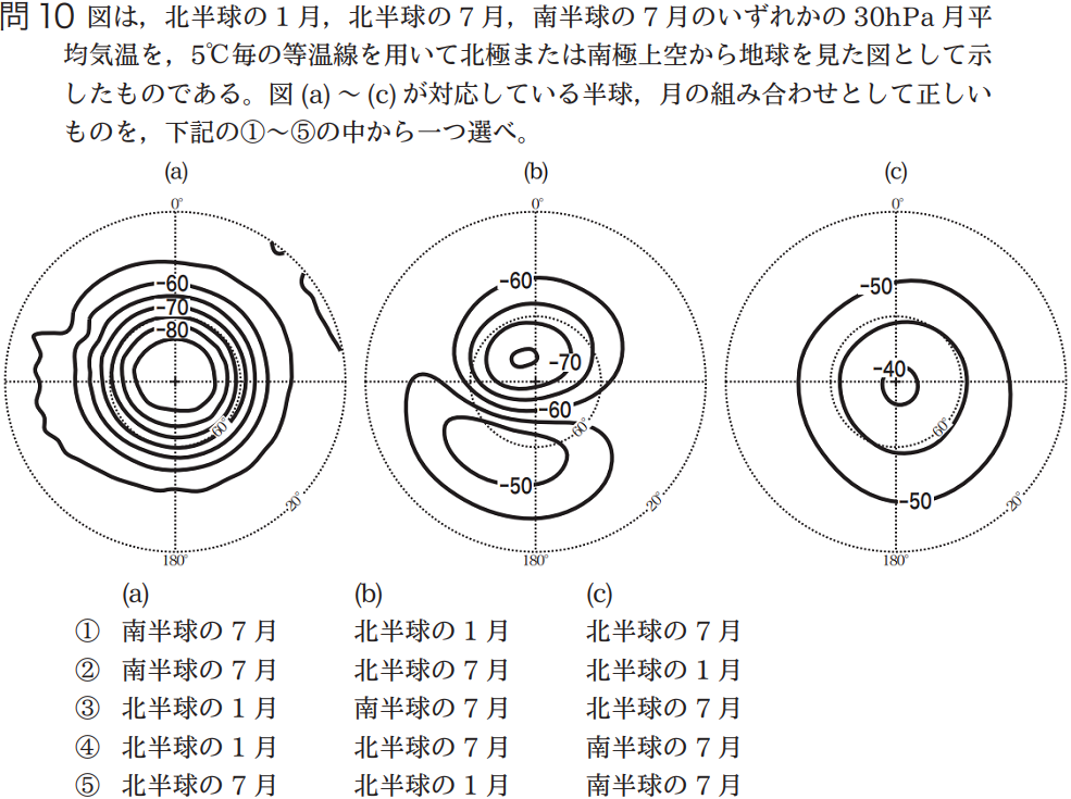 気象予報士試験　第44回　一般　問10