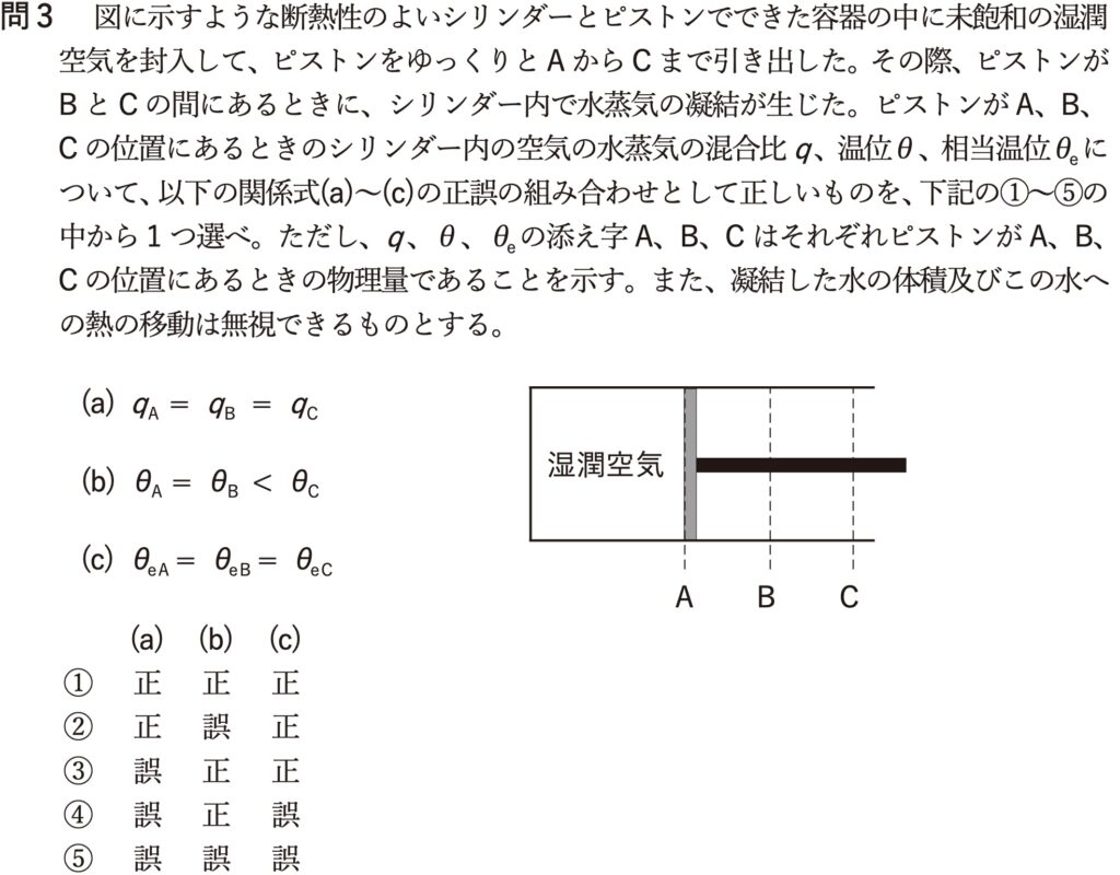 気象予報士試験 第62回 一般 問3