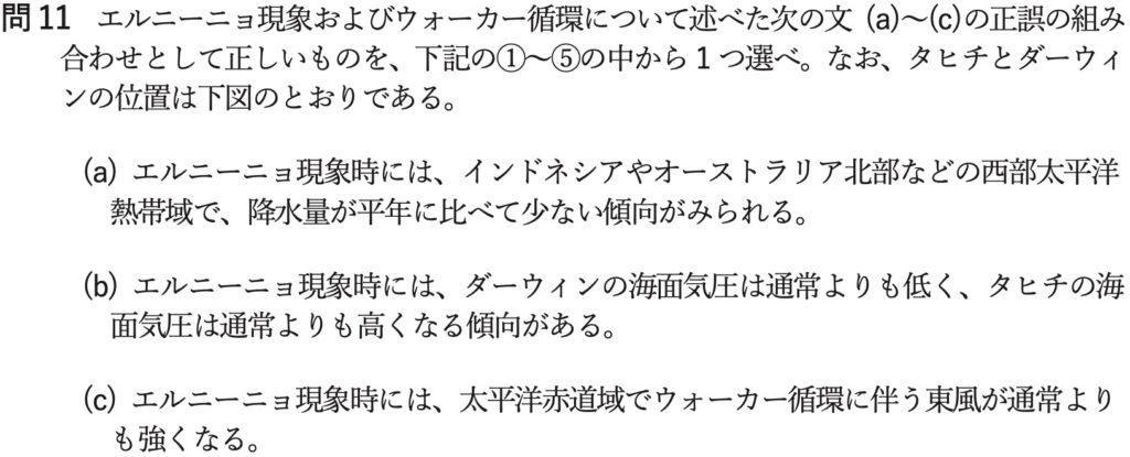 気象予報士試験 第63回 一般 問11